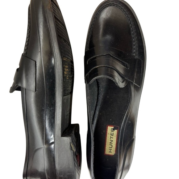 Hunter Shoes - Hunter Womens Black Penny Loafer Sz 9‎ Slip On Preppy Dark Academia Office Goth